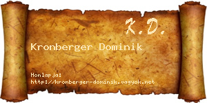 Kronberger Dominik névjegykártya